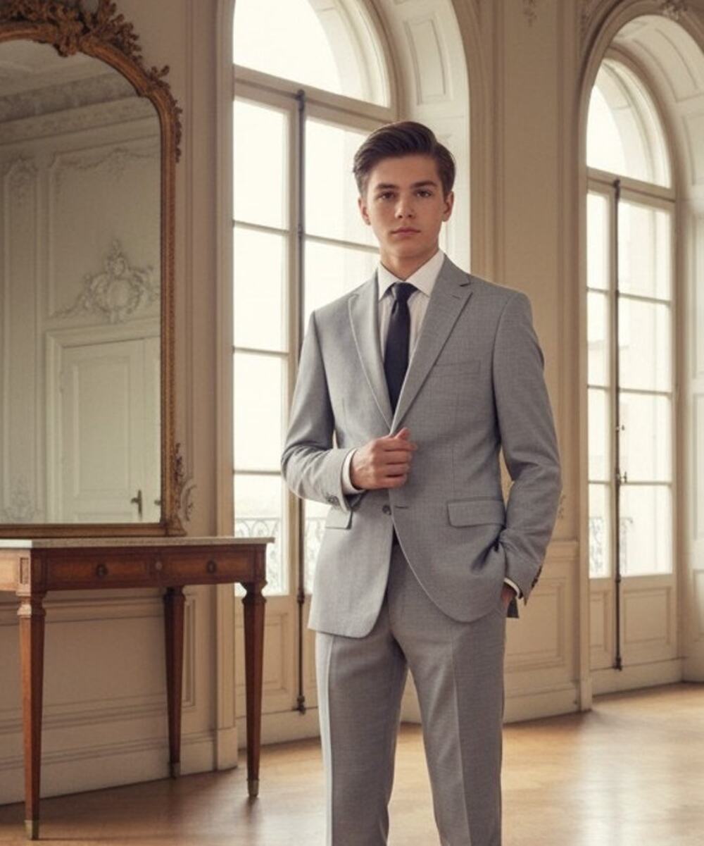 Michael Kors boys 2-piece suit BKANT size 20R/30.5 W Silver, NWT